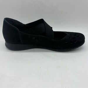Mephisto Grobina Mary Jane Shoe Elastic Straps Black Cut Outs Air Jet Black Sz 9